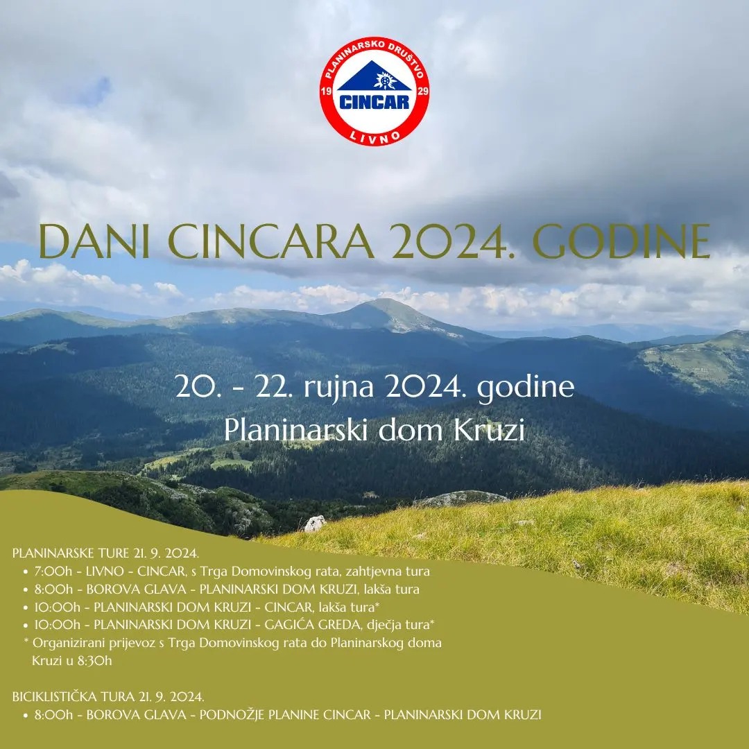 Dani Cincara od 20. do 22.septembra na visoravni Kruzi